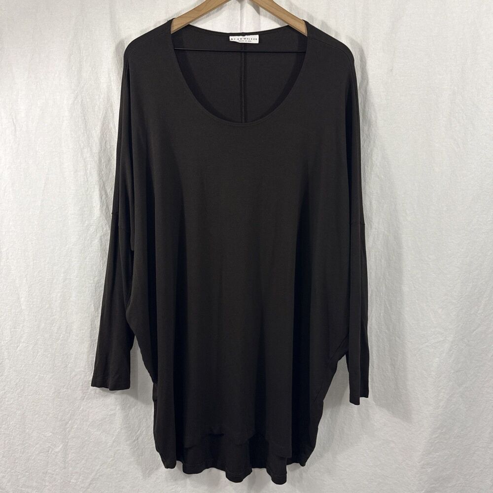 Bryn Walker Dolman Oversized Chocolate Brown Top Womens Sz L Fall Lagenlook